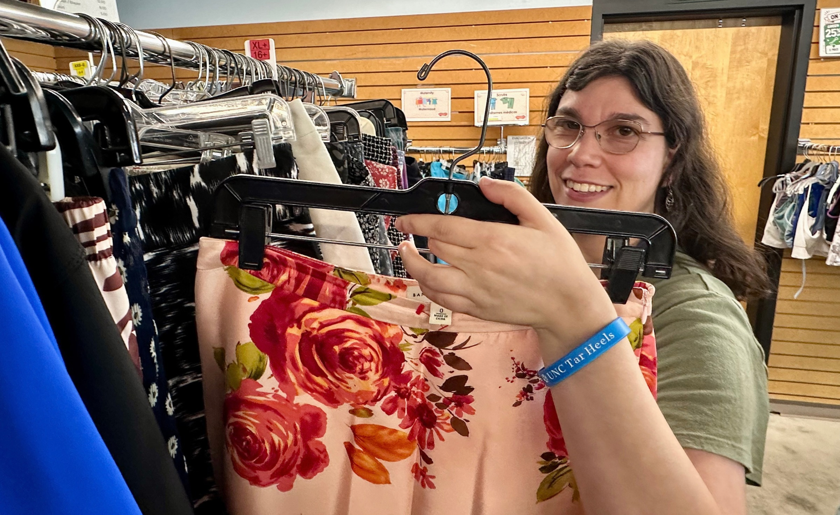 Clothing racks at the Extraordinary Thrift Store